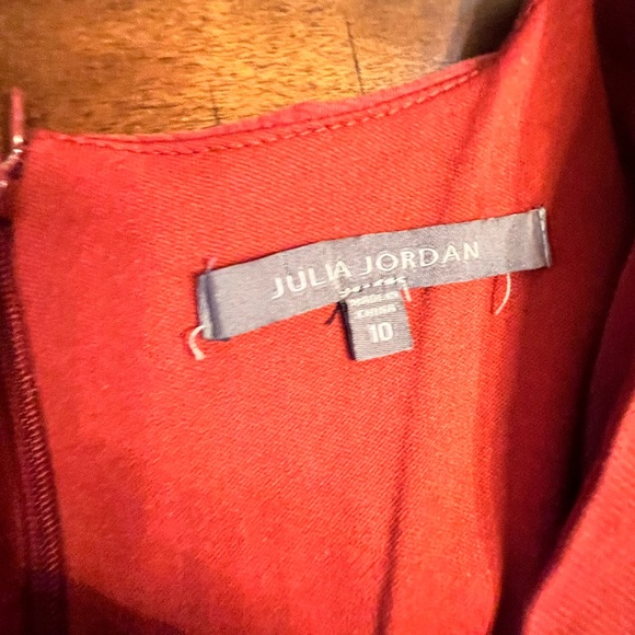 NWOT JULIA JORDAN Flutter Sleeve Twist Front Dress Rust Color - Picture 13 of 16